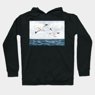 Seagulls over the sea Hoodie